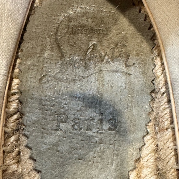 Christian Louboutin Beige Espadrilles with Silver Studs - Picture 11 of 14